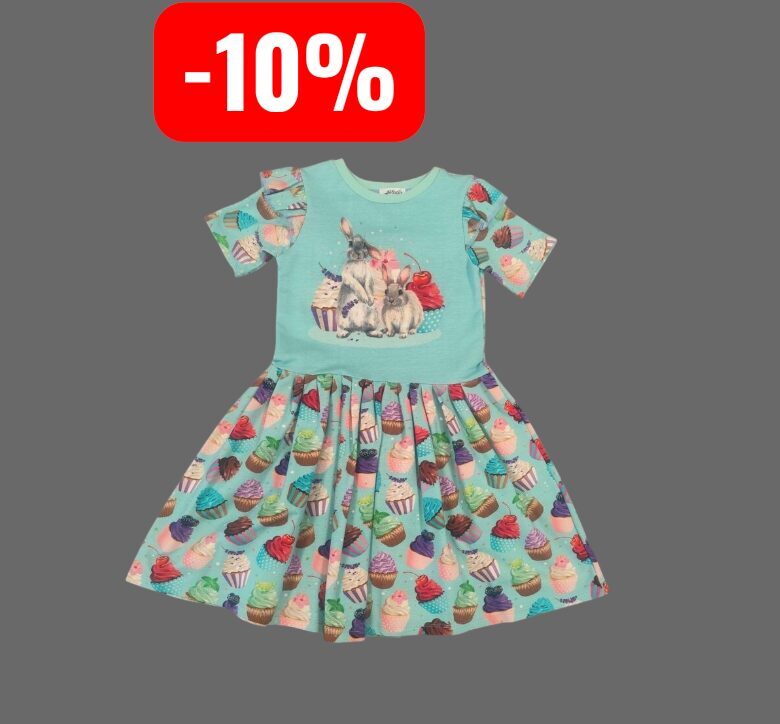 Kleita "Zaķi un keksiņi" 128 izm.